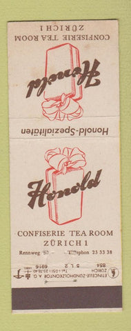 Matchbook Cover - Honold Tea Room Zurich Switzerland