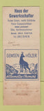 Matchbook Cover - Speiserestaurant Werdplatz Zurich Switzerland
