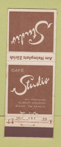 Matchbook Cover - Cafe Studio Switzerland