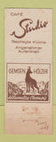 Matchbook Cover - Cafe Studio Switzerland