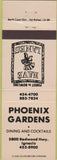 Matchbook Cover - Phoenix Gardens bowling Ignacio CA tan