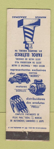 Matchbook Cover - Farol Electrico auto parts Manaus Amazonas Brazil