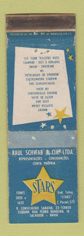 Matchbook Cover - Stars Liquors Salvador Bahia Brazil WEAR