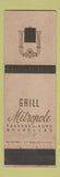 Matchbook Cover - Grill Metropole Brussels Belgium