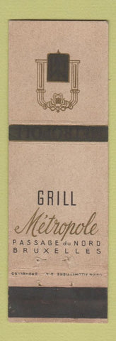Matchbook Cover - Grill Metropole Brussels Belgium