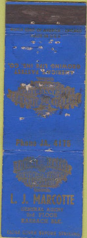 Matchbook Cover - LJ Marcotte Insurance Omaha? POOR