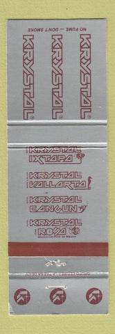 Matchbook Cover - Krystal Mexico City Cancun Vallarta