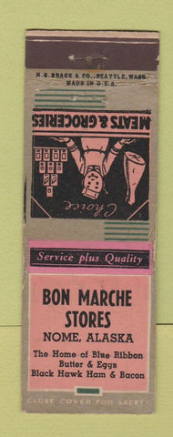 Matchbook Cover - Bon Marche Stores Nome AK WEAR