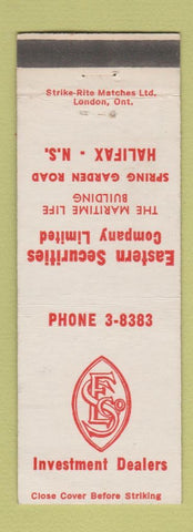 Matchbook Cover - Eastern Securities Investments Halifax NS