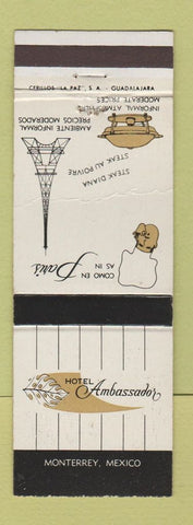 Matchbook Cover - Hotel Ambassador Monterey Mexico Eiffel Tower WEAR