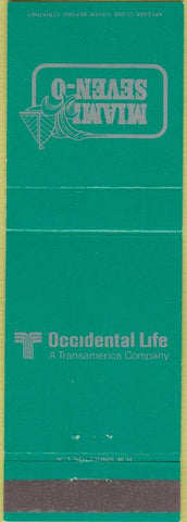 Matchbook Cover - Miami Seven O Life Insurance