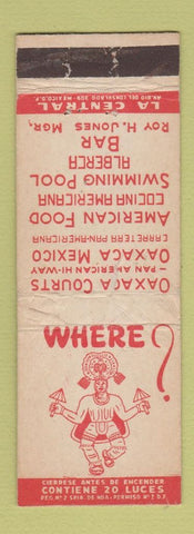 Matchbook Cover - Oaxaca Mexico Courts Motel La Central WORN