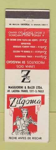 Matchbook Cover - Zilgoma Clothes? Maggiorini Baldi Sao Paulo Brazil girlie