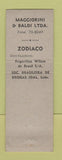Matchbook Cover - Zilgoma Clothes? Maggiorini Baldi Sao Paulo Brazil girlie