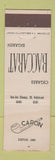 Matchbook Cover - Cigares Baccarat Tobacco Pipe cigars Belgium