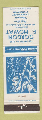 Matchbook Cover - Gordon Mowat Stonehaven UK England Tobacco