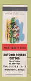 Matchbook Cover - Antonio Porras Ortega Matamoros Mexico Insurance horse racing