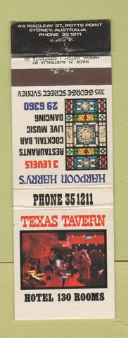 Matchbook Cover - Texas Tavern Sydney Australia WEAR