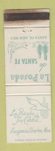 Matchbook Cover - La Posada de San Carlos Guaymas Sonora Mexico WORN