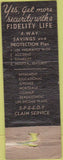 Matchbook Cover - Fidelity Life Insurance Janesville WI WORN