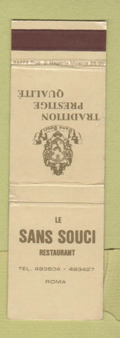 Matchbook Cover - Le Sans Souci Restaurant Rome Roma