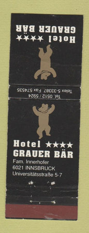 Matchbook Cover - Hotel Grauer Bar BLACK