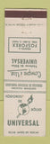 Matchbook Cover - Universal Match Sao Paulo Brazil