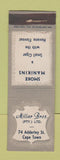 Matchbook Cover - Millar Bros Tobacco Cape Town South Africa WORN