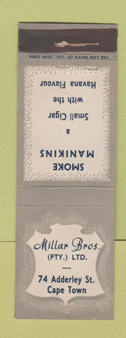 Matchbook Cover - Millar Bros Tobacco Cape Town South Africa WORN