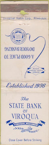 Matchbook Cover - State Bank Viroqua WI WEAR