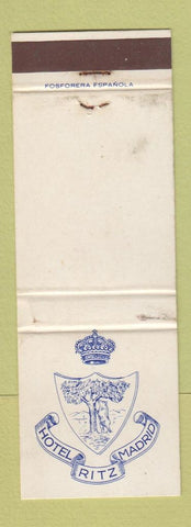 Matchbook Cover - Hotel Ritz Madrid Spain WEAR
