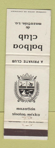 Matchbook Cover - Balboa Club Mazatlan Mexico WEAR