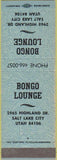 Matchbook Cover - Bongo Lounge Salt Lake City UT Blue