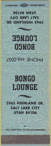 Matchbook Cover - Bongo Lounge Salt Lake City UT Blue
