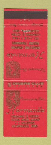 Matchbook Cover - Normandie Restaurant Bar Acapulco Mexico