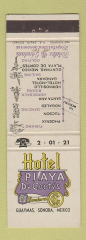Matchbook Cover - Hotel Play De Cortes Guymas Sonora Mexico