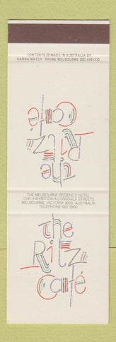 Matchbook Cover - The Ritz Cafe Melbourne Regency Hotel Australia SAMPLE