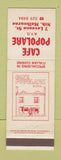 Matchbook Cover - Cafe Popolare Melbourne Australia