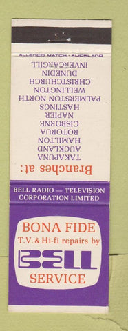 Matchbook Cover - Bona Fie Bell TV Hi Fi Repair Australia