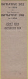 Matchbook Cover - Initiative 202 Pro Union 1958 White
