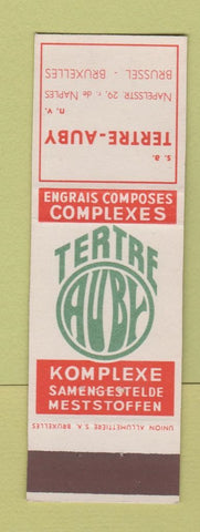 Matchbook Cover - Tetre Auby Brussels Belgium