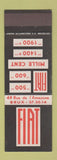 Matchbook Cover - Fiat Belgium
