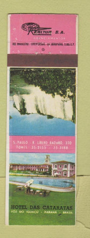 Matchbook Cover - Realtur Sao Paulo Brazil Hotel Das Cataratas Parana