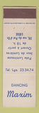 Matchbook Cover - Maxim Dancing Liege Belgium