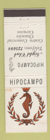 Matchbook Cover - Hipocampo Night Club Caracas Venezuela WEAR