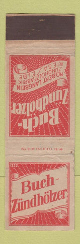 Matchbook Cover - Buch Zundholzer Robert Langein Zundholzfabrik Riesa WEAR
