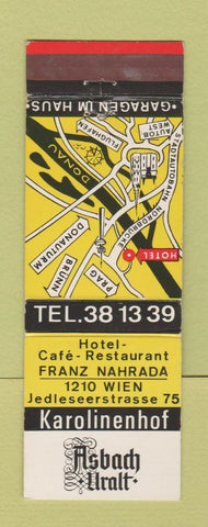 Matchbook Cover - Asbach Uralt Hotel Karolinehof Mikado Coffee