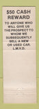 Matchbook Cover - Ford Fairhall Motors Kaikohe New Zealand
