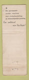 Matchbook Cover - Indolette Wave Salon Dutch WEAR