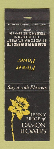 Matchbook Cover - Jenny Price of Damon Flowers New Zealand FTD WEAR